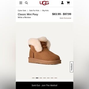 UGG Classic Mini Posy Brown Boots with Cream Fur